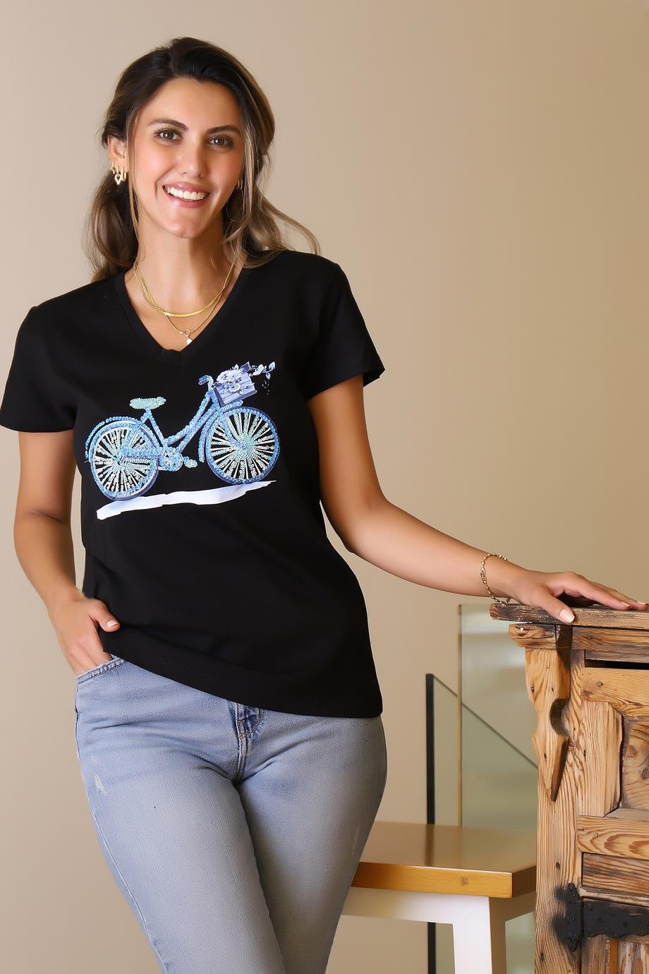 LADERRA34-2Y5 LADERRA TSHIRTSİYAH