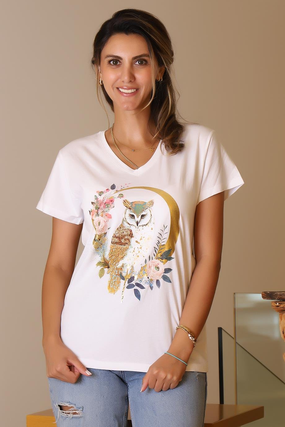 LADERRA40-2Y5 LADERRA T-SHIRTBEYAZ