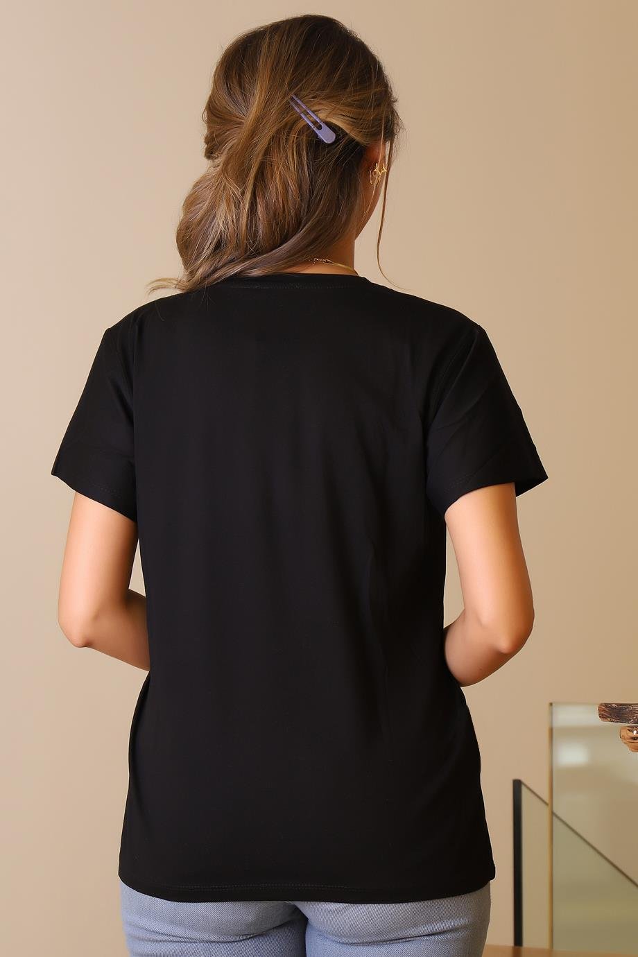 LADERRA40-2Y5 LADERRA T-SHIRTSİYAH