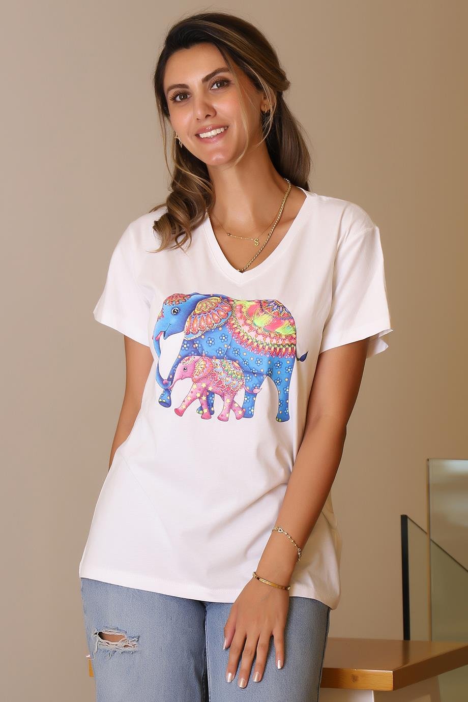 LADERRA44-2Y5 LADERRA TSHIRTBEYAZ