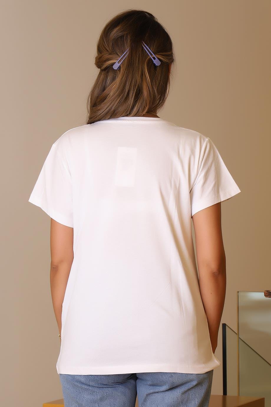 LADERRA44-2Y5 LADERRA TSHIRTBEYAZ