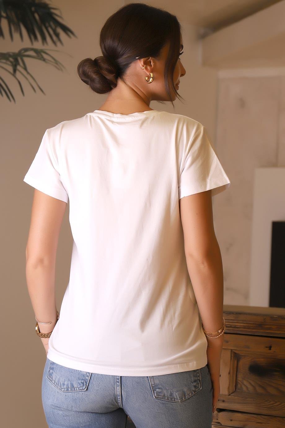 LADERRA54-2Y4 LADERRA T-SHIRTBEYAZ