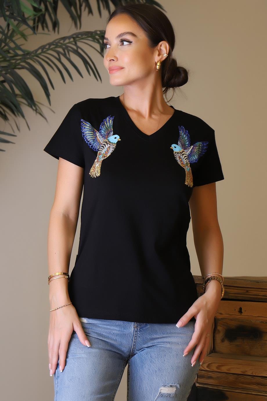 LADERRA54-2Y4 LADERRA T-SHIRTSİYAH