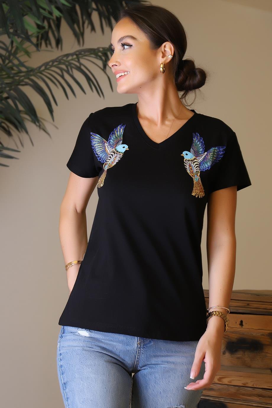 LADERRA54-2Y4 LADERRA T-SHIRTSİYAH