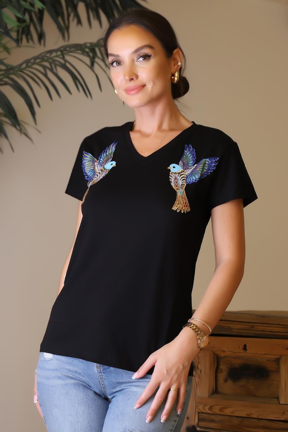 LADERRA54-2Y4 LADERRA T-SHIRTSİYAH