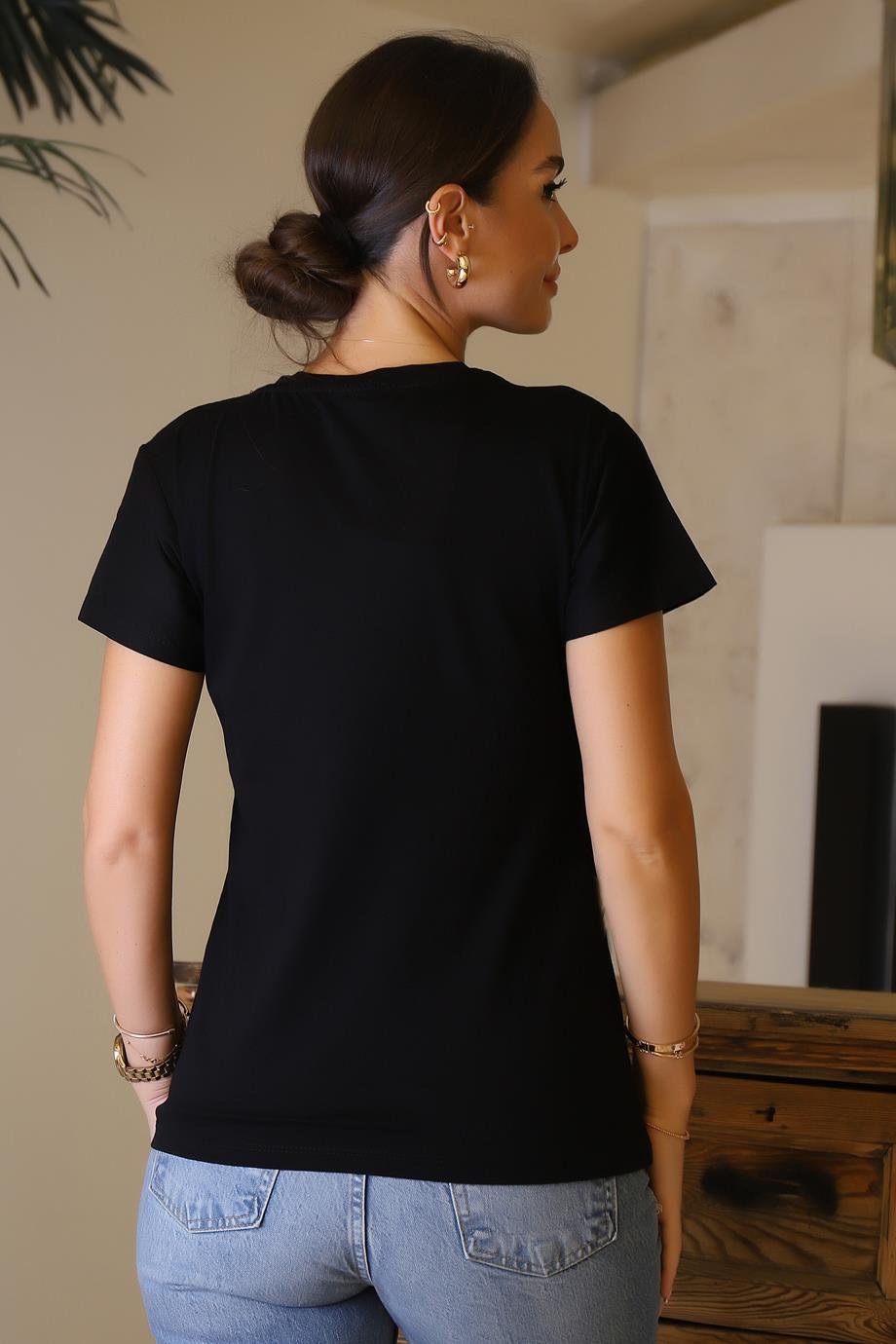 LADERRA54-2Y4 LADERRA T-SHIRTSİYAH