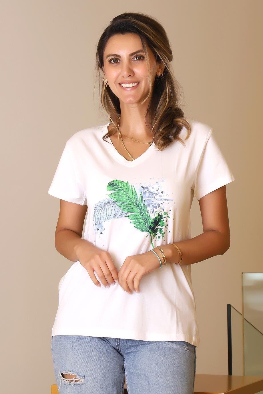 LADERRA64-2Y5 LADERRA TSHIRTBEYAZ