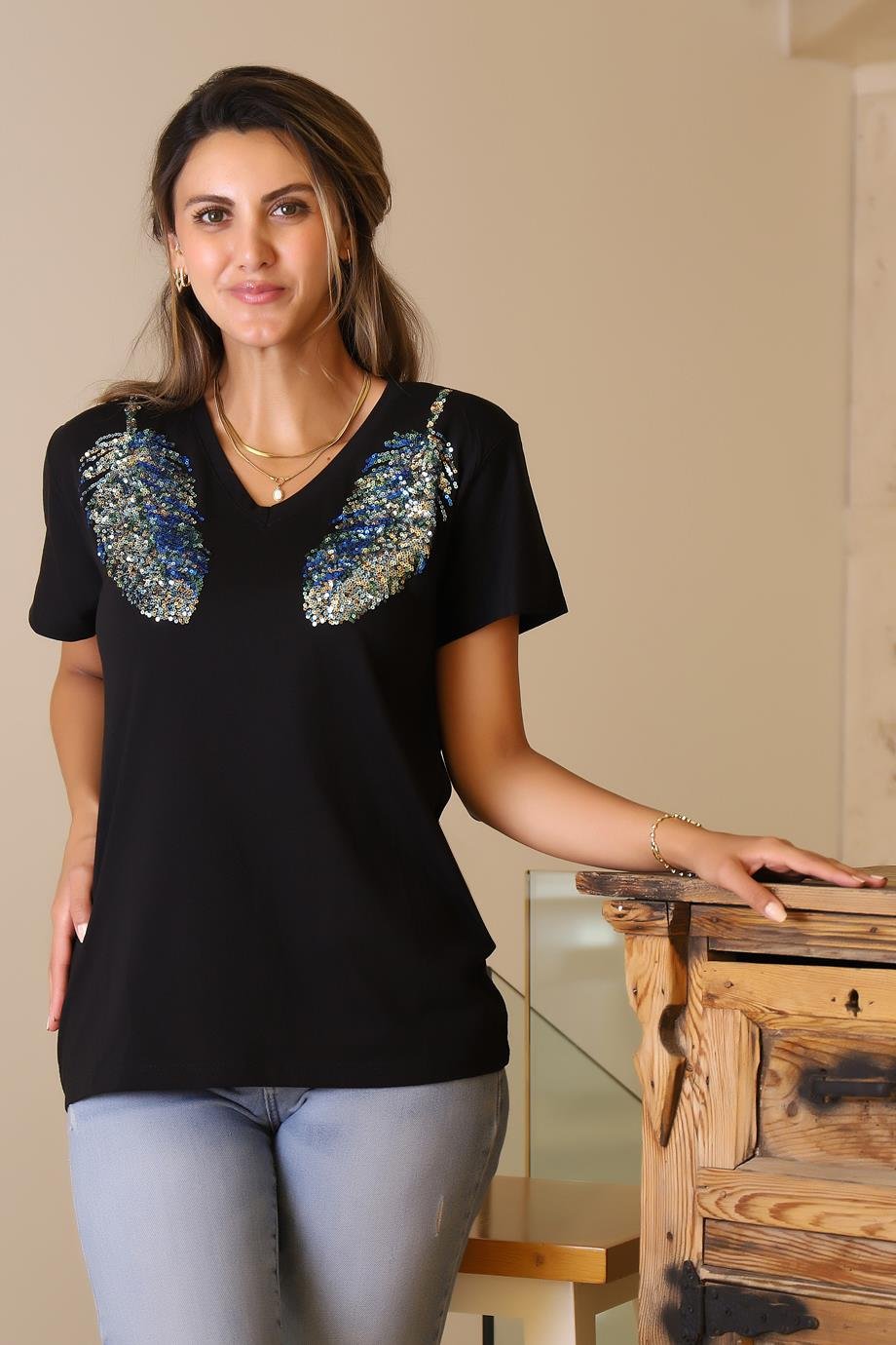 LADERRA66-2Y5 LADERRA T-SHIRTSİYAH