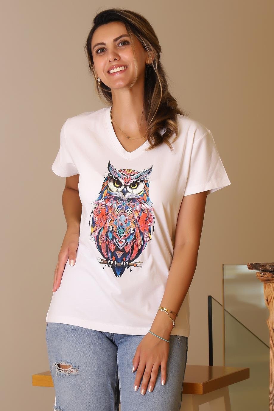 LADERRA84-2Y5 LADERRA TSHIRTBEYAZ