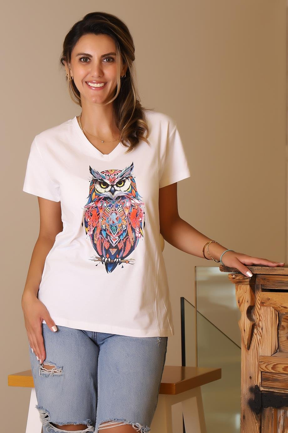 LADERRA84-2Y5 LADERRA TSHIRTBEYAZ