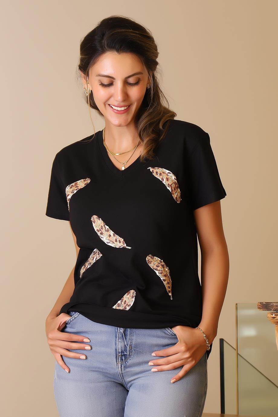 LADERRA85-2Y5 LADERRA T-SHIRTSİYAH