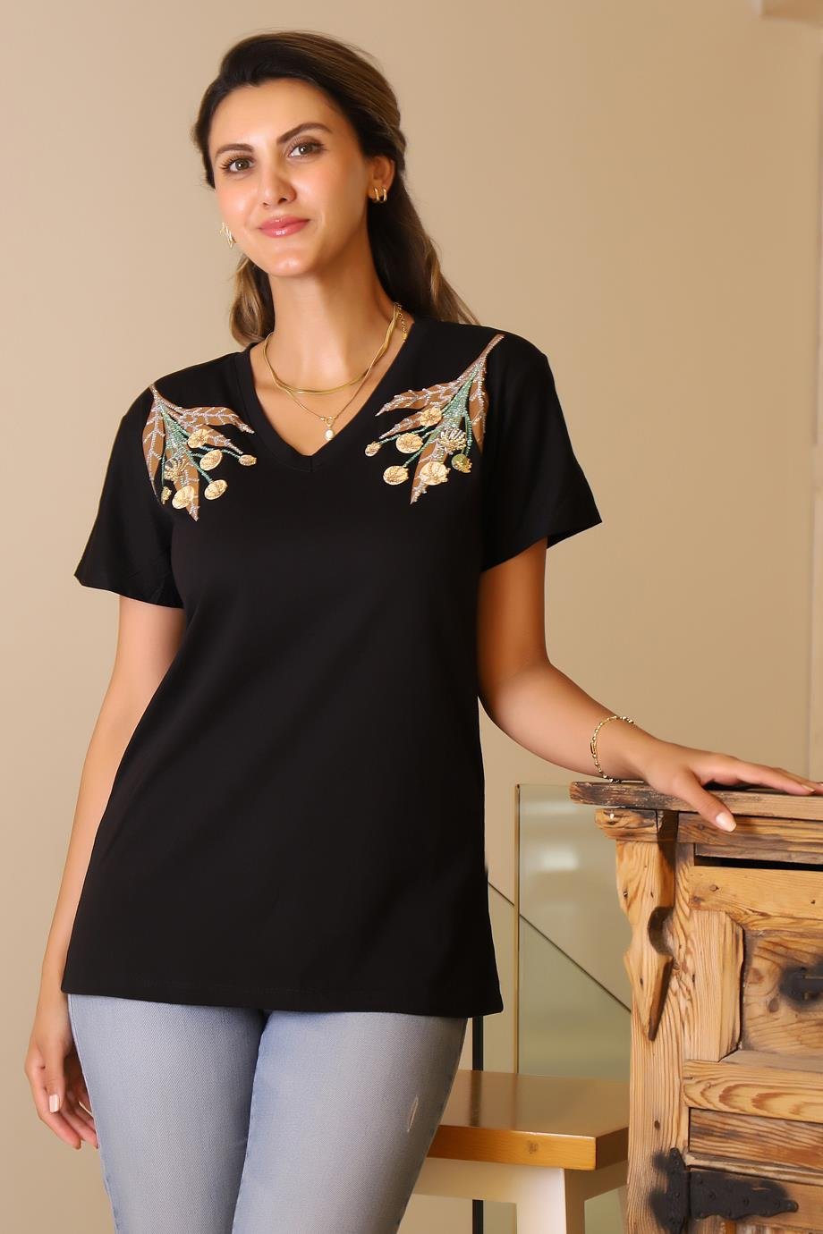 LADERRA91-2Y5 LADERRA T-SHIRTSİYAH