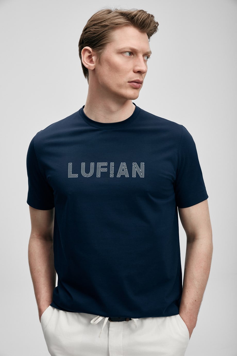 LUFİAN ERKEK111020280 OSCAR-2Y6 LUFIAN T-SHIRT-LACİVERT