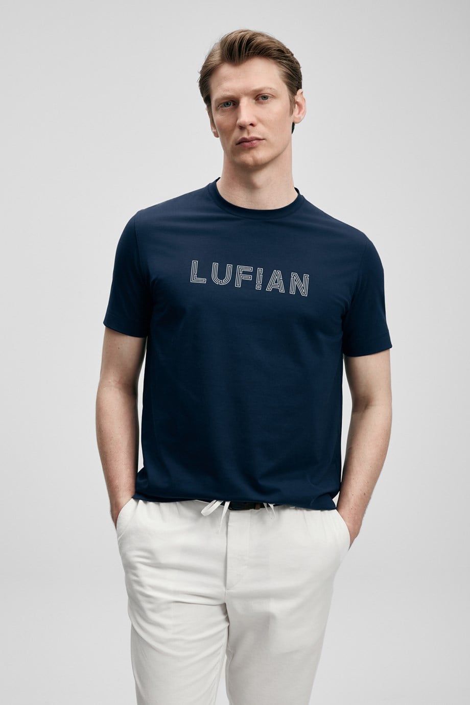 LUFİAN ERKEK111020280 OSCAR-2Y6 LUFIAN T-SHIRT-LACİVERT