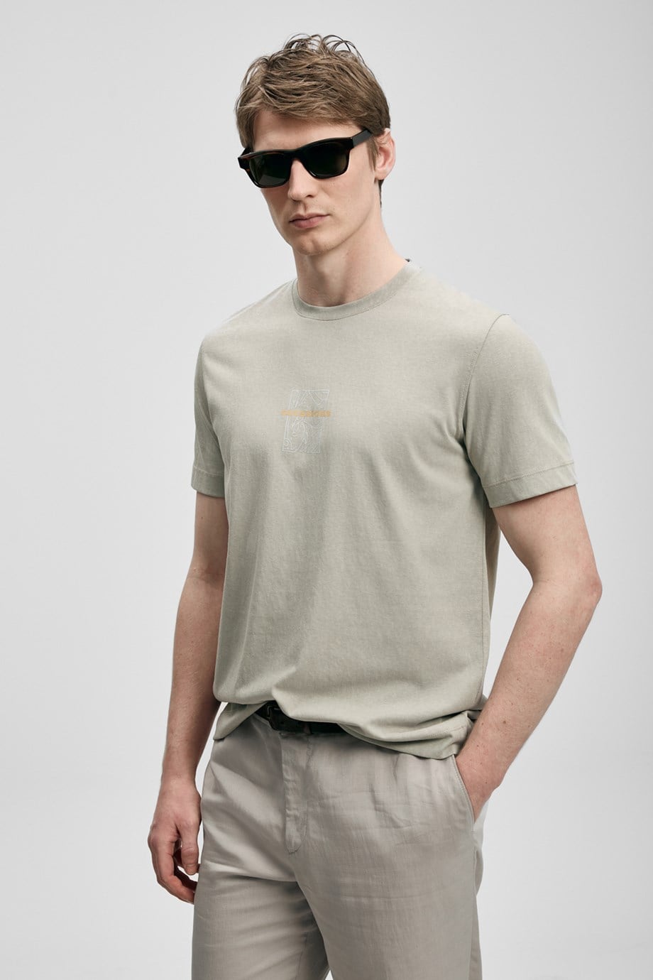 LUFİAN ERKEK111020286 POWER-2Y6 LUFIAN T-SHIRT-BEJ