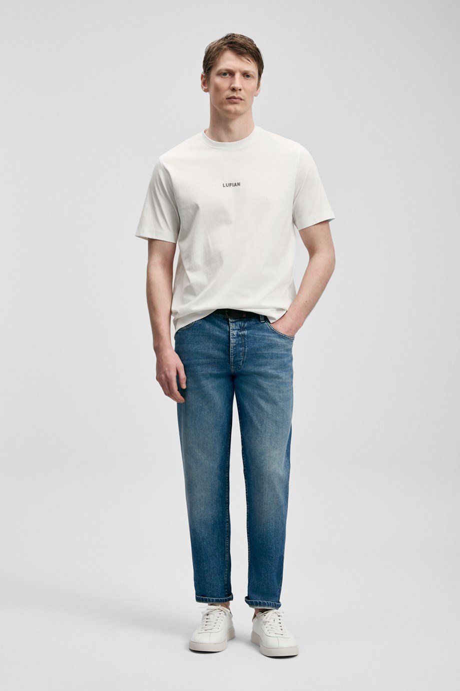 LUFİAN ERKEK111020322 MARCUS-2Y6 LUFIAN T-SHIRT-KIRIK BEYAZ