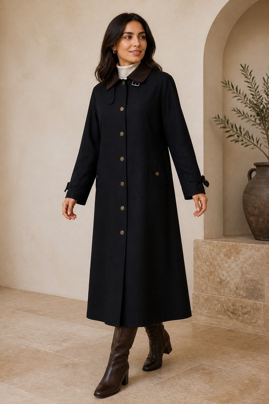 MASSİMO DONNA-İHYA833-2K7 M.DONNA TRENCH-SİYAH
