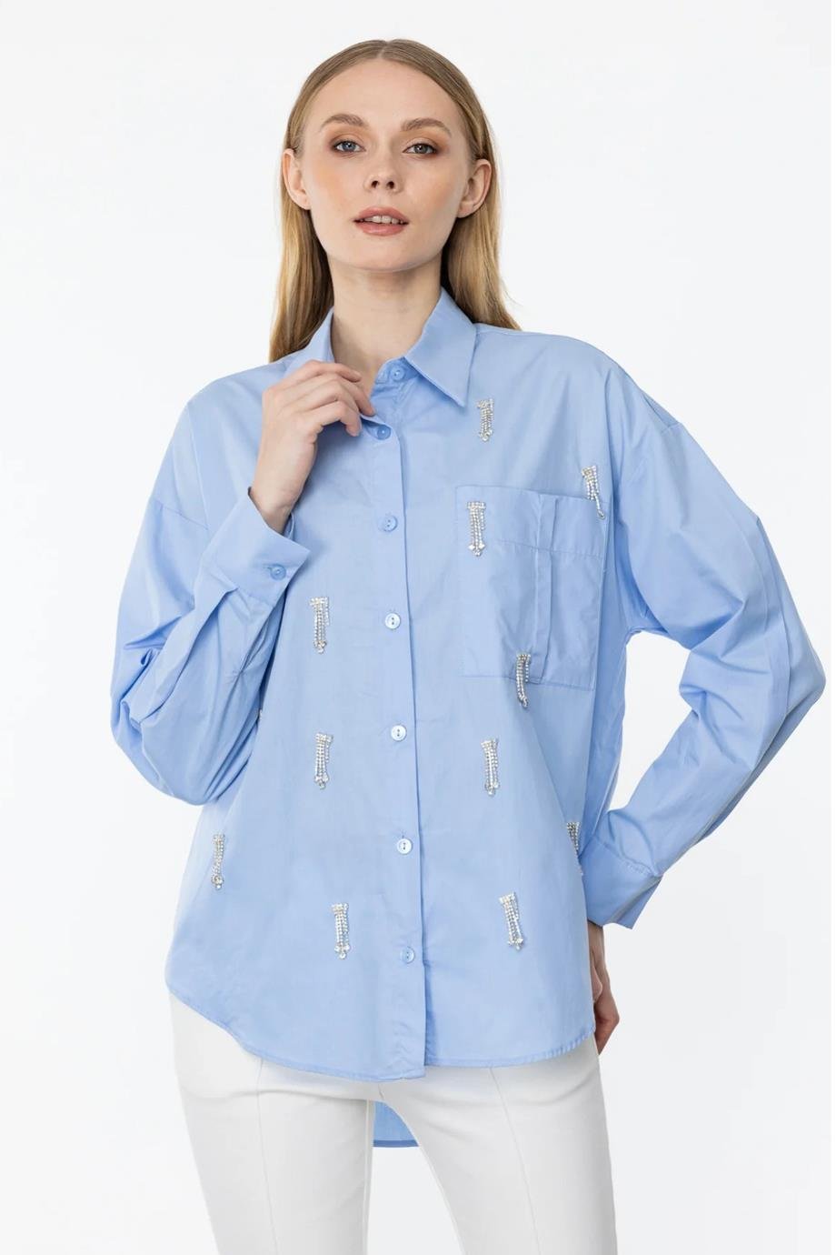 ONTEKS32392-2Y4 ONTEKS GÖMLEKMAVİ