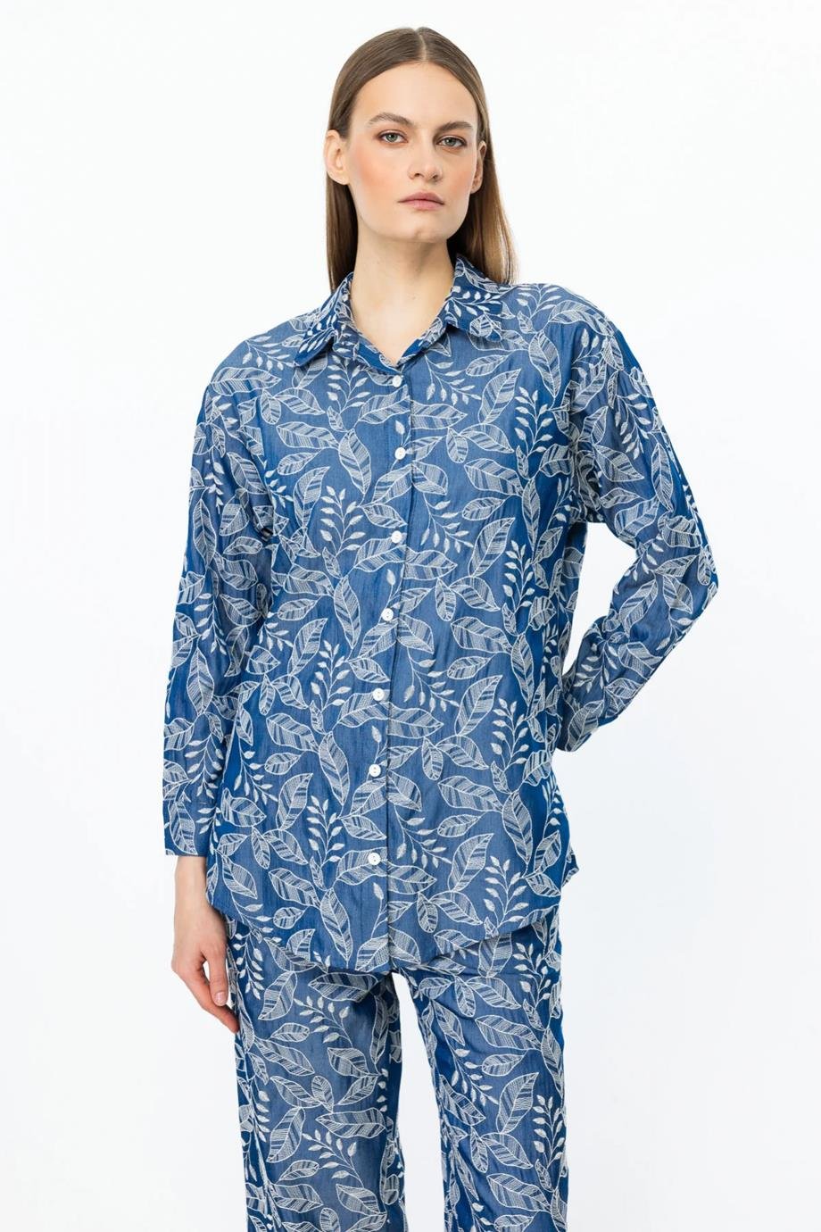 ONTEKS54359-2Y5 ONTEKS GÖMLEKİNDİGO