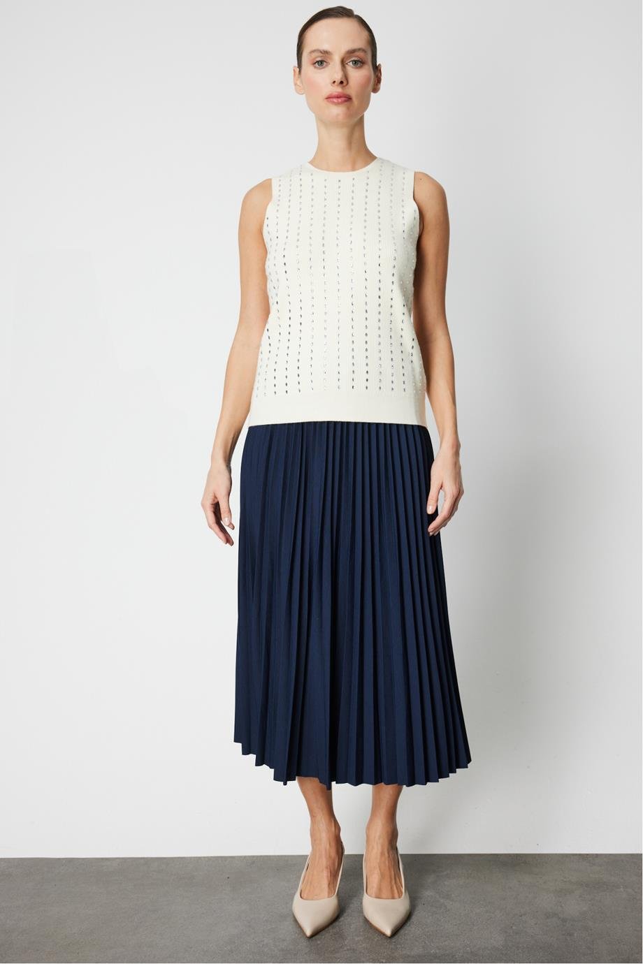 ONTEKS60310-2K6 ONTEKS BLUZ-EKRU