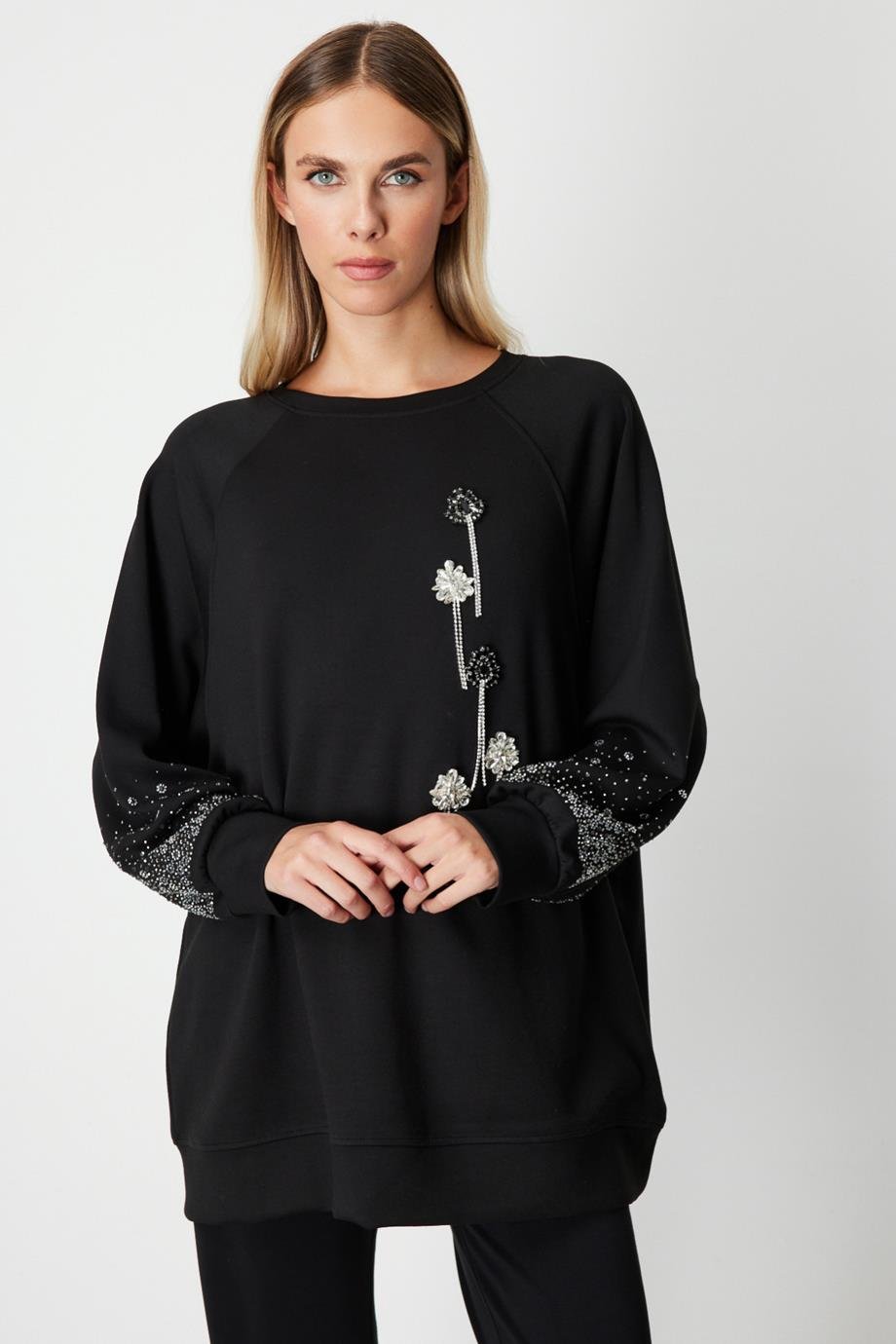 ONTEKS66305-2K6 ONTEKS TUNİK-SİYAH