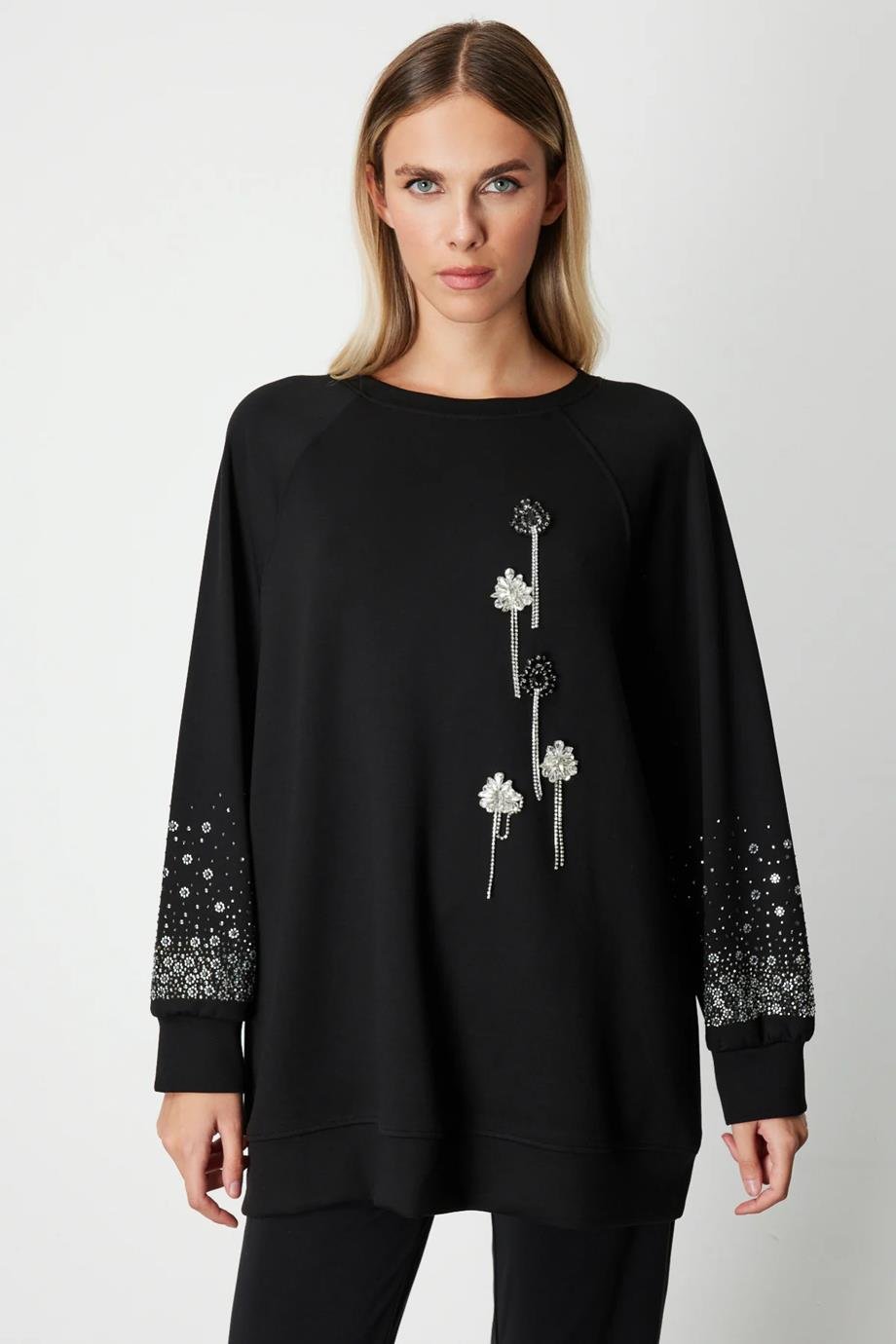 ONTEKS66305-2K6 ONTEKS TUNİK-SİYAH