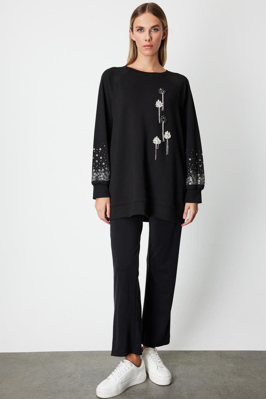 ONTEKS66305-2K6 ONTEKS TUNİK-SİYAH