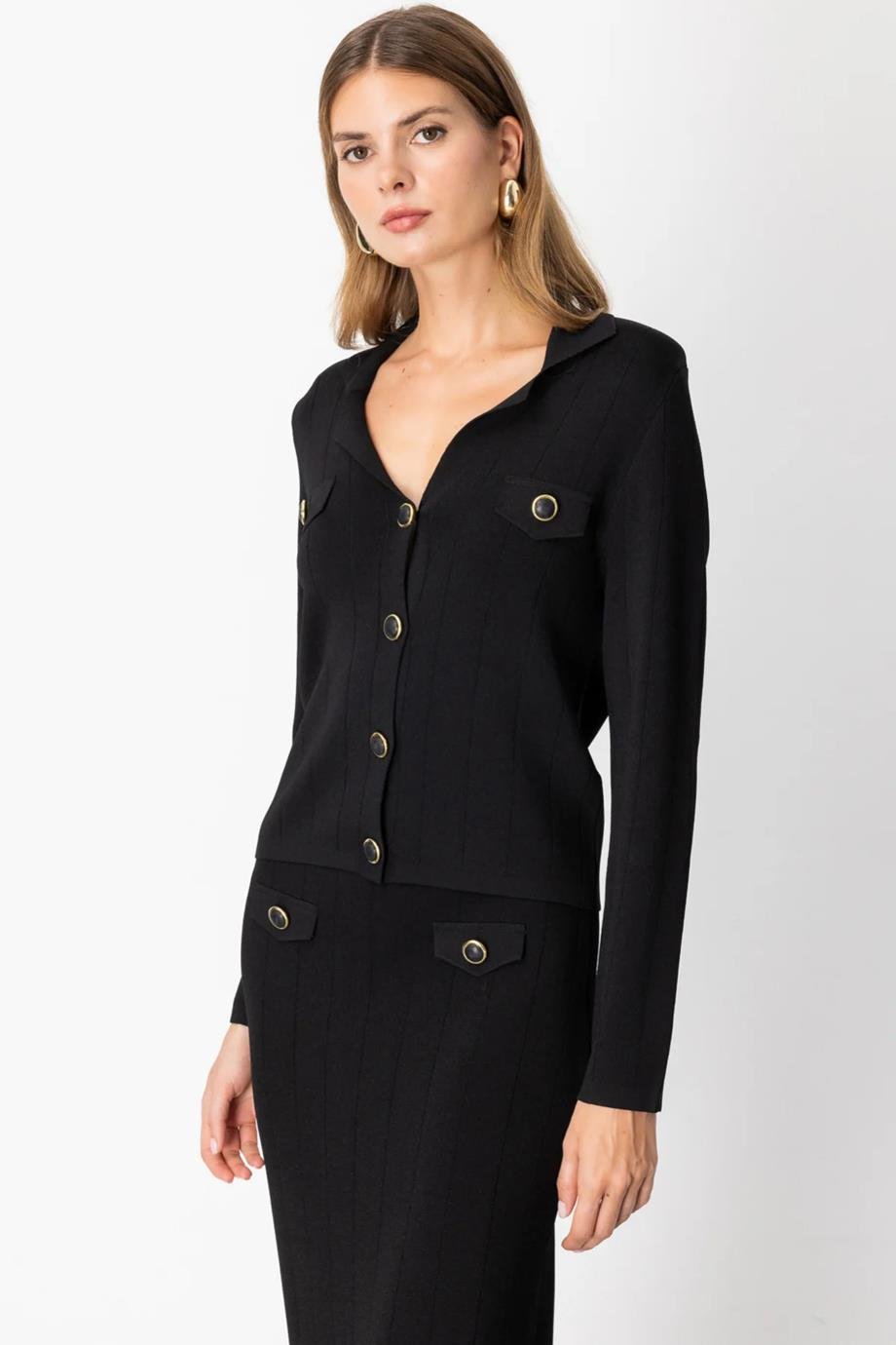 ONTEKS69504-2K6 ONTEKS CEKET-SİYAH