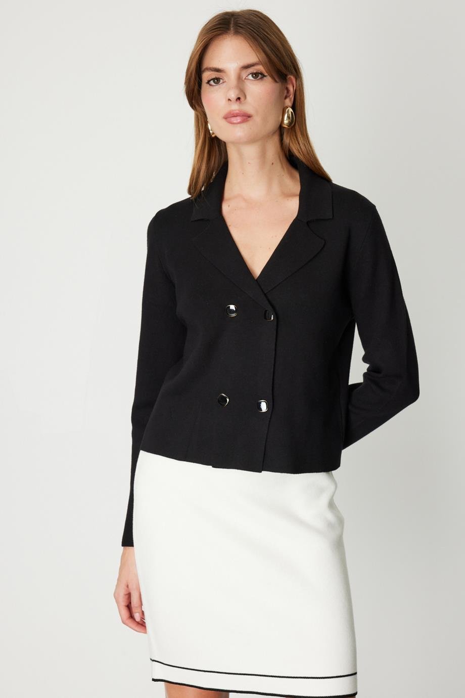 ONTEKS69506-2K6 ONTKES CEKET-SİYAH