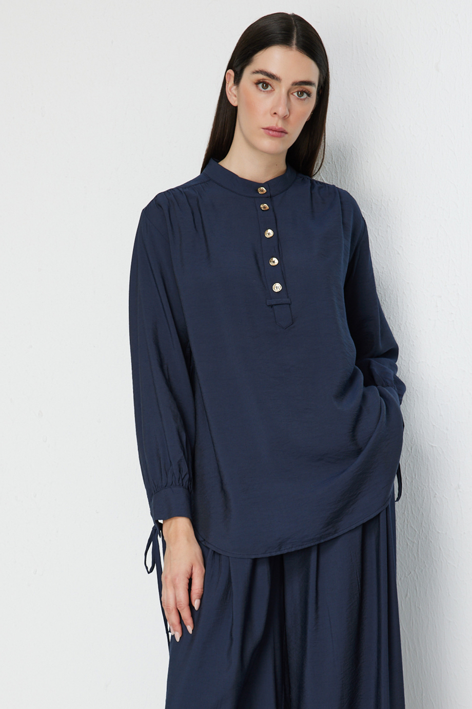 ONTEKS72355-2Y6 ONTEKS BLUZ-LACİVERT