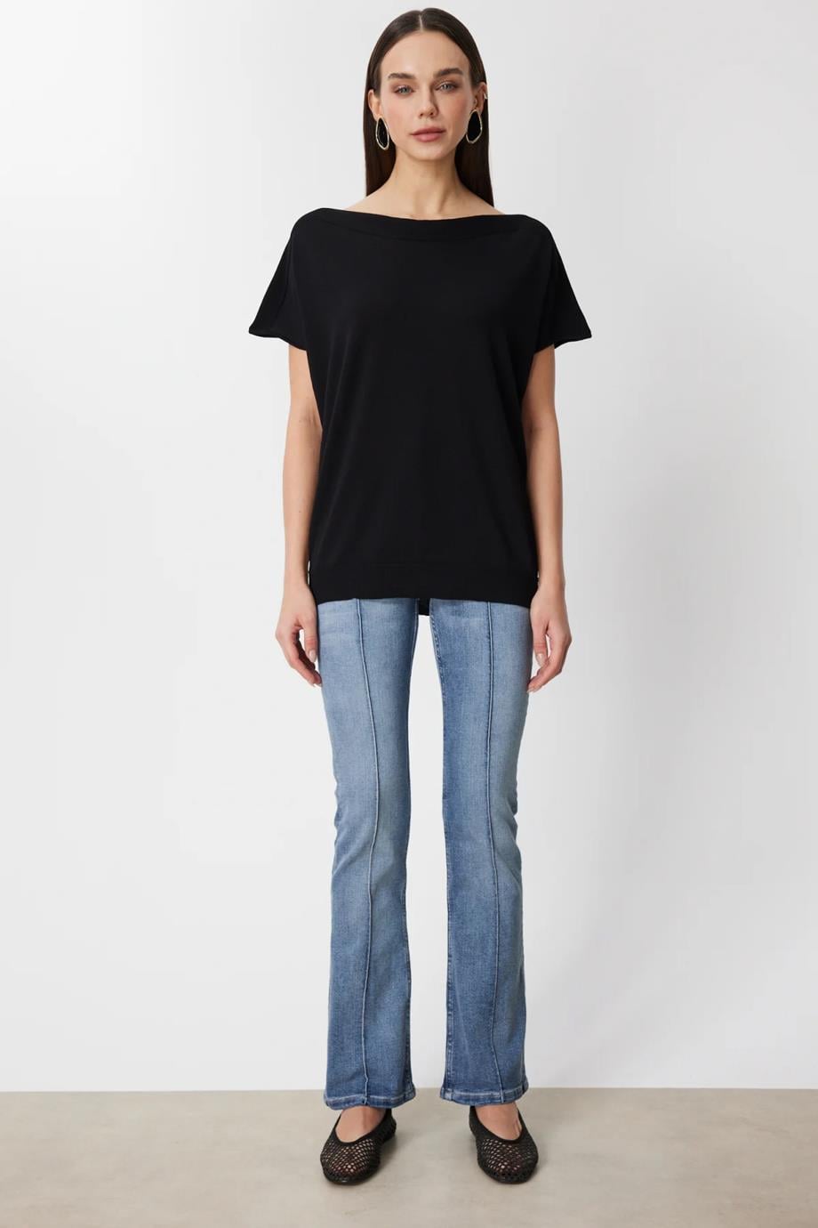 ONTEKS76370-2Y6 ONTEKS BLUZ-SİYAH