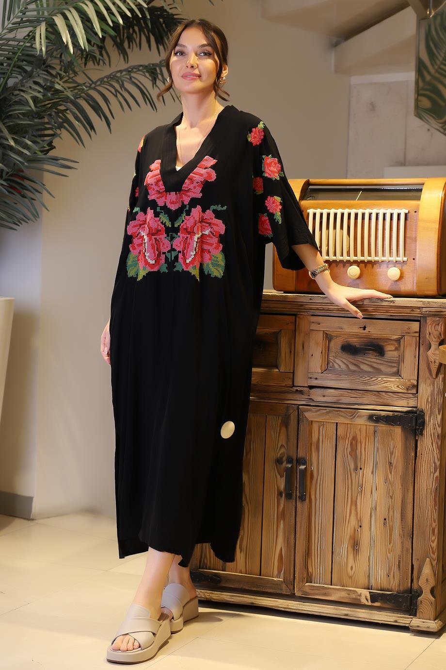 PARK MODA10391-2Y4 PARK MODA ELBİSESİYAH