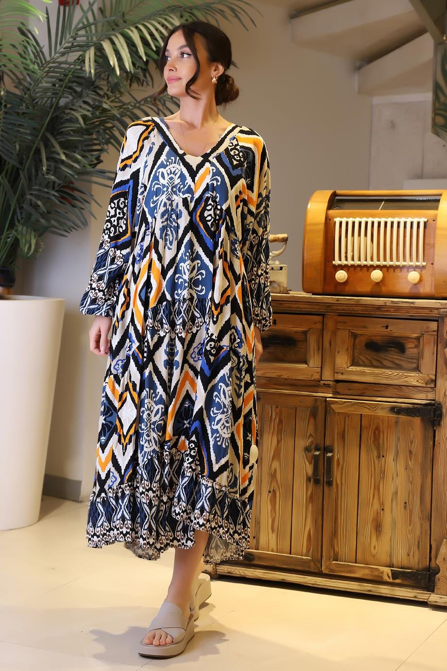 PARK MODA10647-2Y4 PARK MODA ELBİSEMAVİ