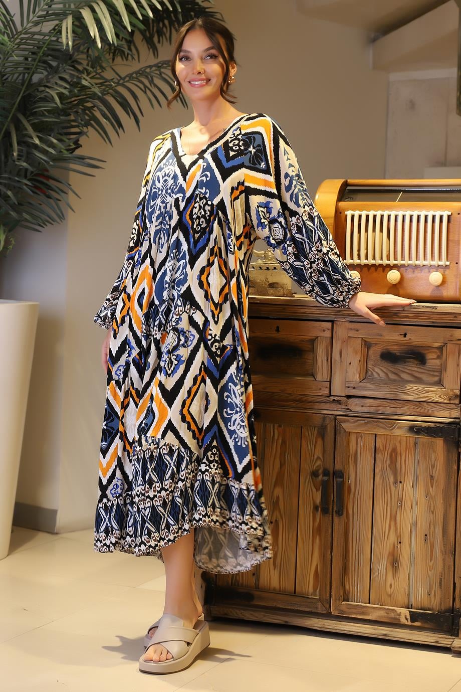 PARK MODA10647-2Y4 PARK MODA ELBİSEMAVİ
