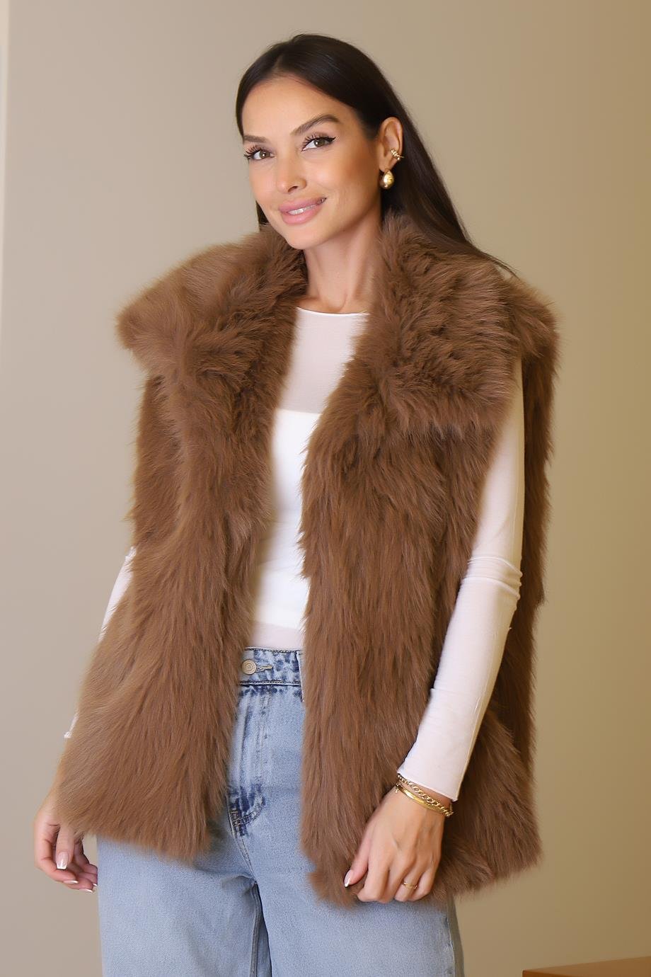 PİGUE-KİTEKSLIA-2K6 PIQUE YELEKKAHVE