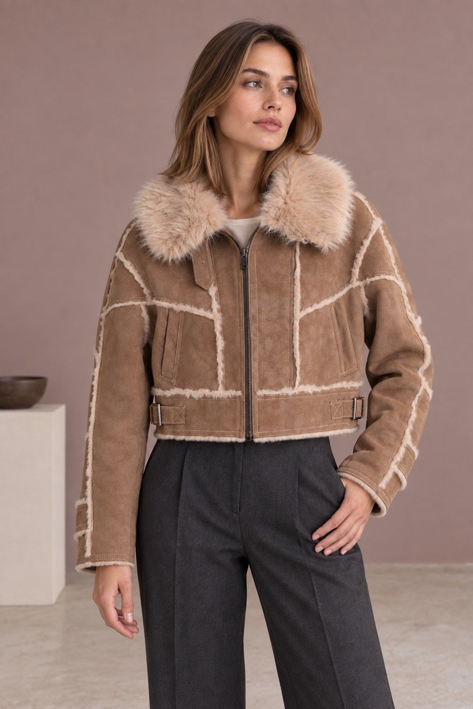 ROBİN-GEZİCİKadın Camel Mont D100016-2K7