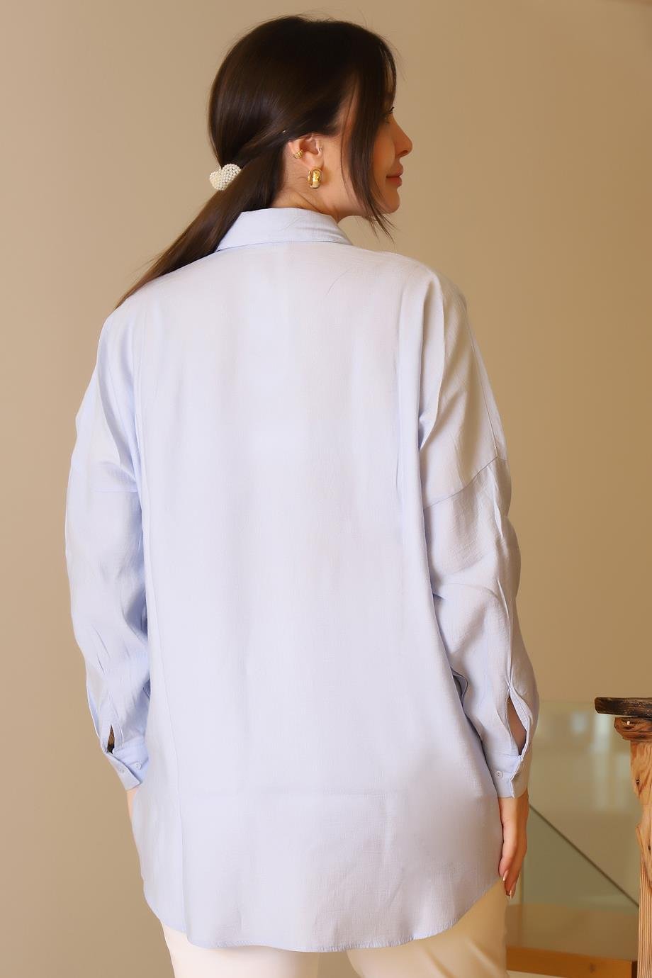 SALOON3437-2Y5 SALOON GÖMLEKMAVİ