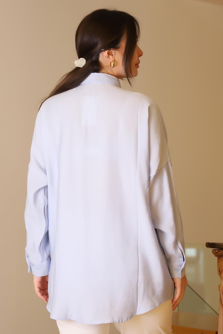 SALOON4488-2Y5 SALOON GÖMLEKMAVİ