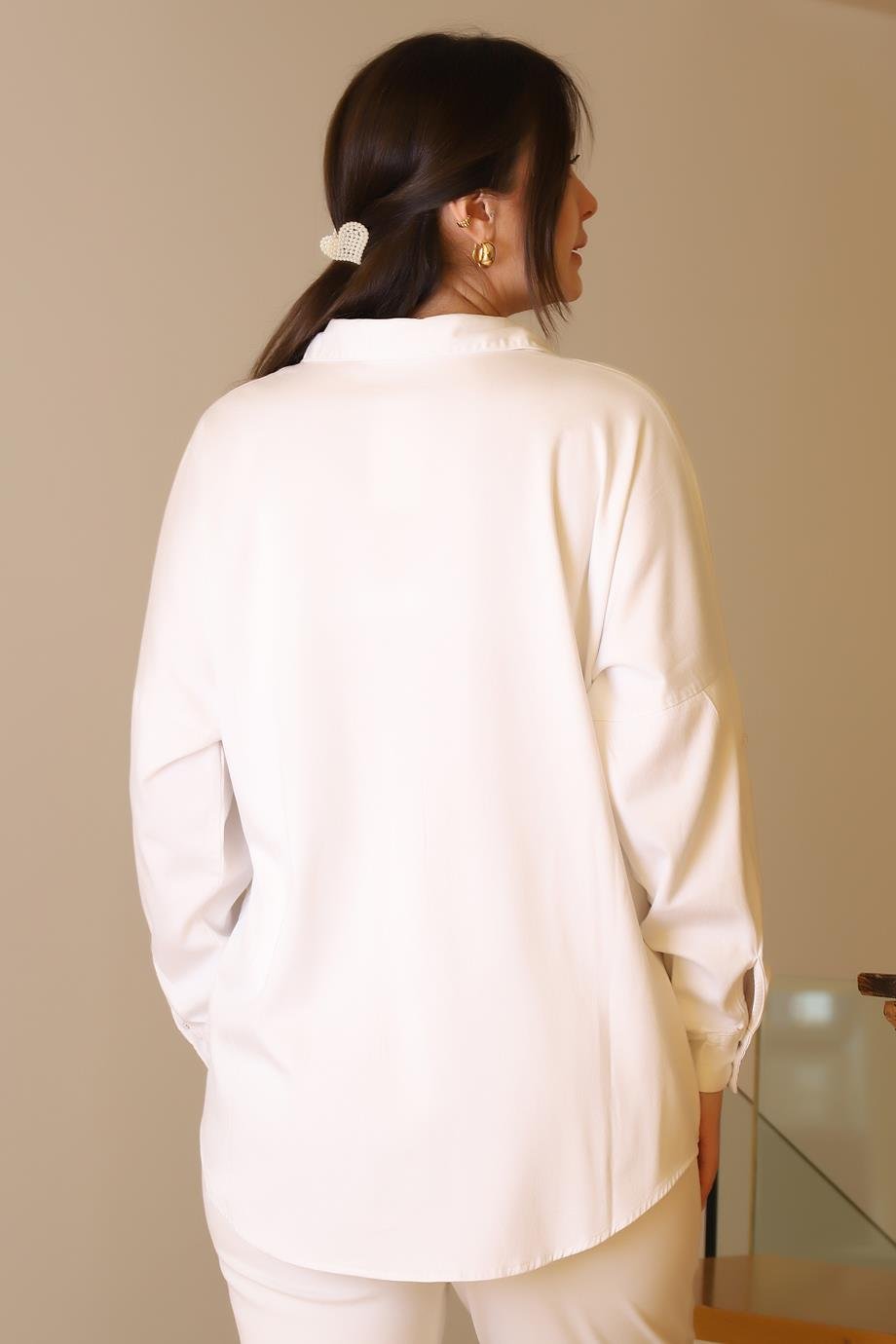 SALOON4703-2Y5 SALOON GÖMLEKEKRU