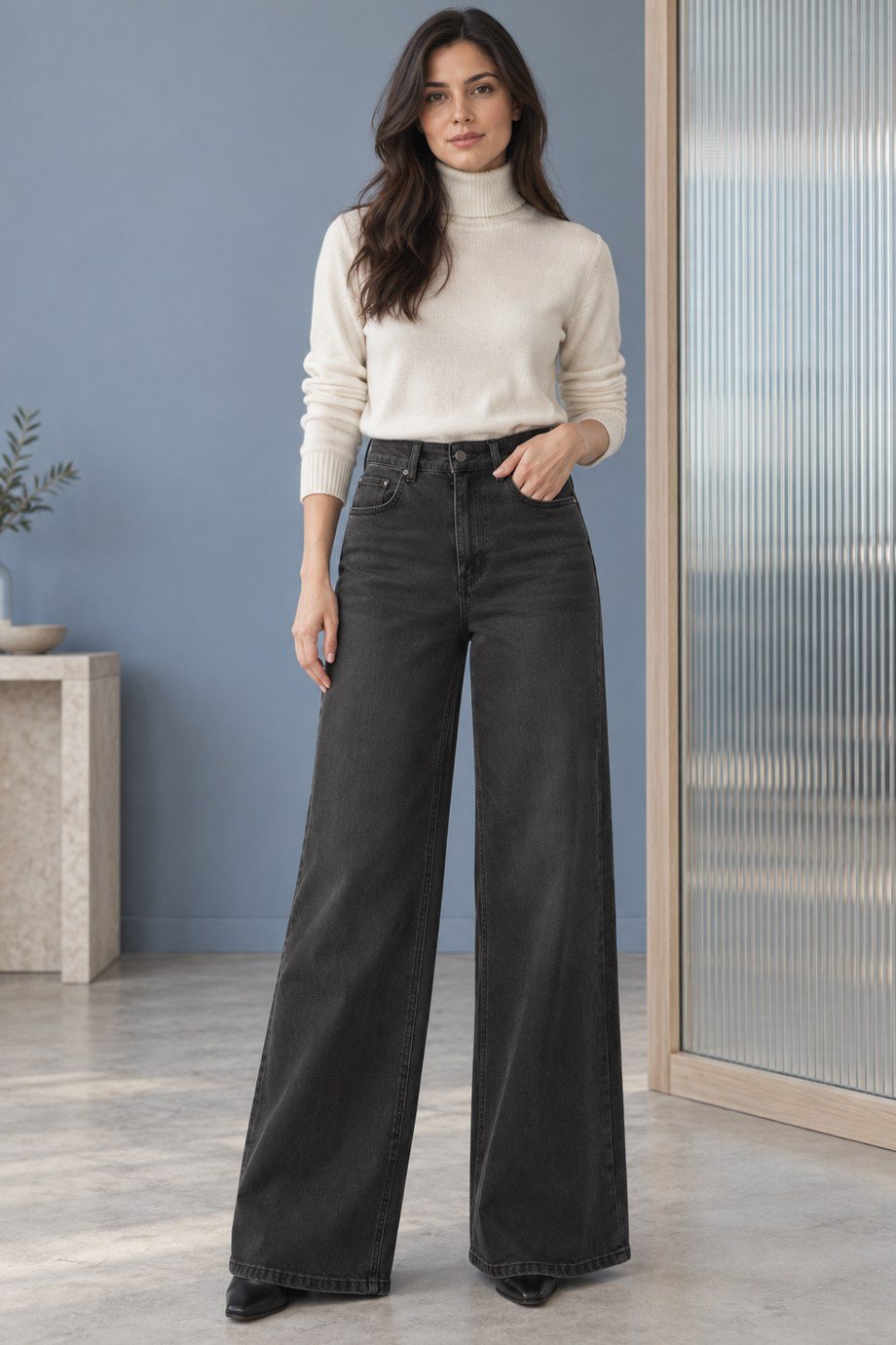 SERPİL-MEZROKadın Siyah Pantolon 3592-2K7