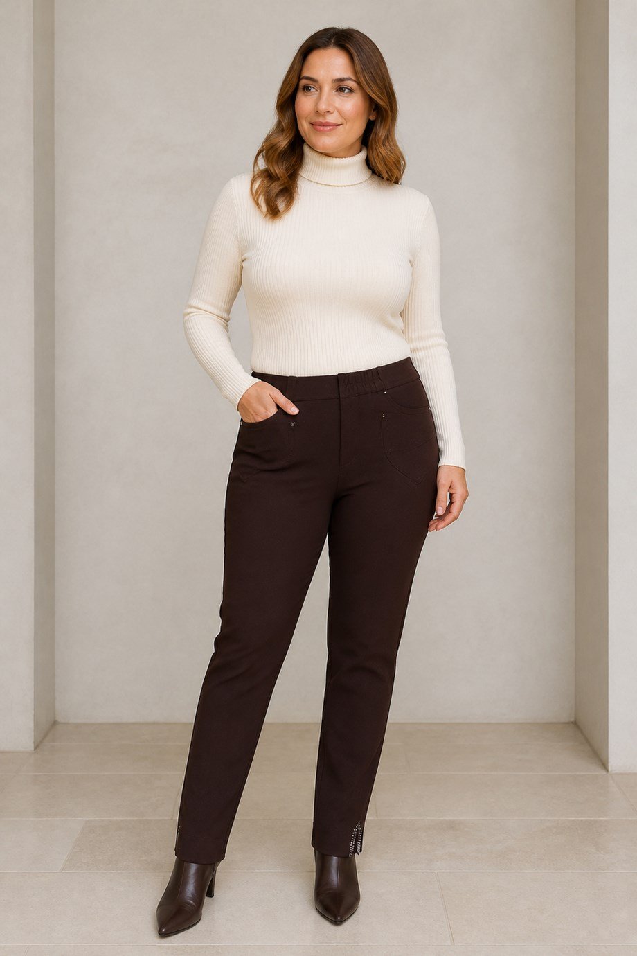 Serpil Tanrıverdi6241-2K7 SERPİL TANRIVERDİ PANTOLON-KAHVE