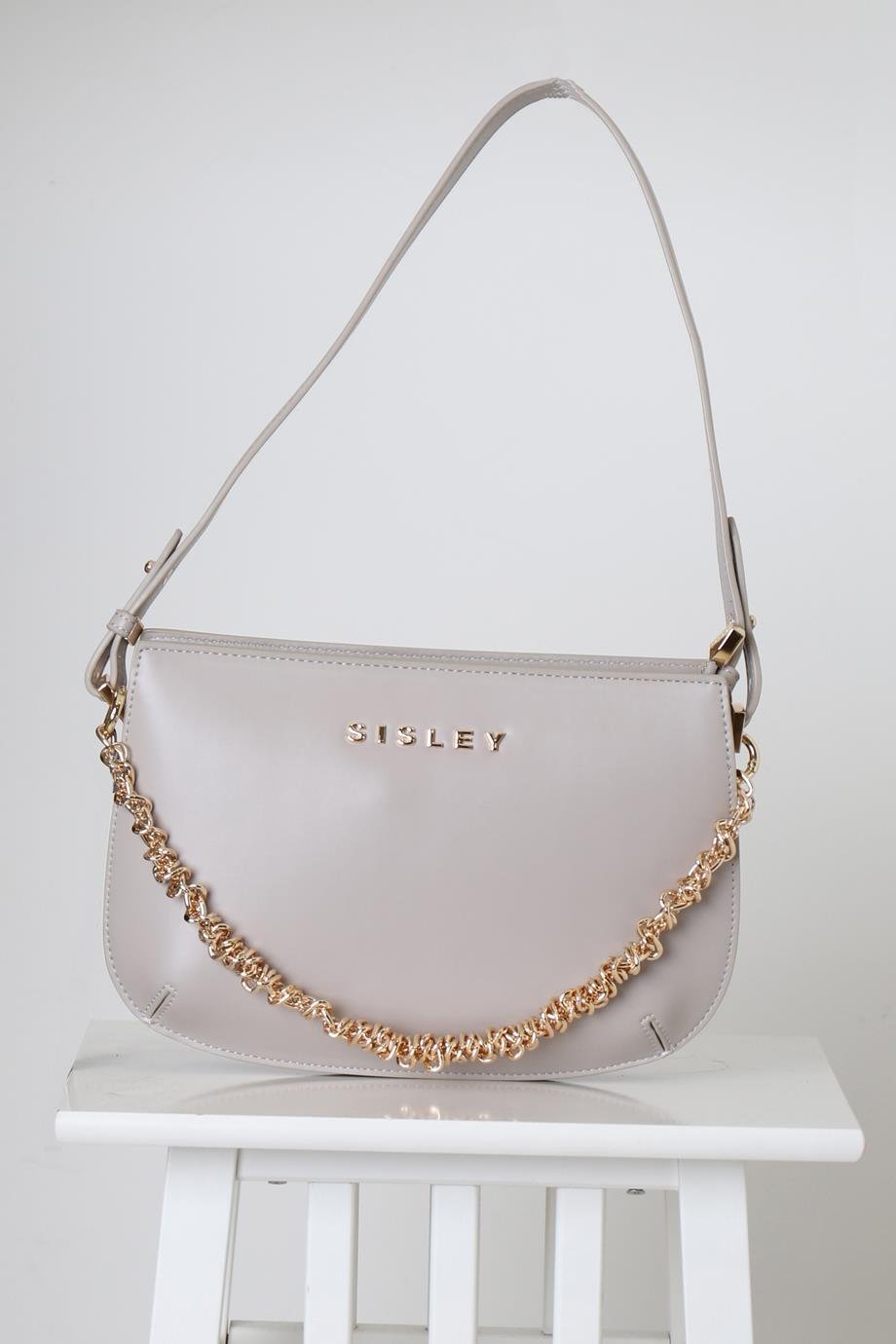 SISLEY-BENETTONZİNCİR DETAYLI GRİ KADIN KOL ÇANTASI 011-2Y4