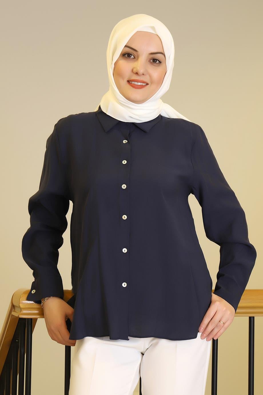 SOUL32207-2Y5 SOUL GÖMLEKNAVY