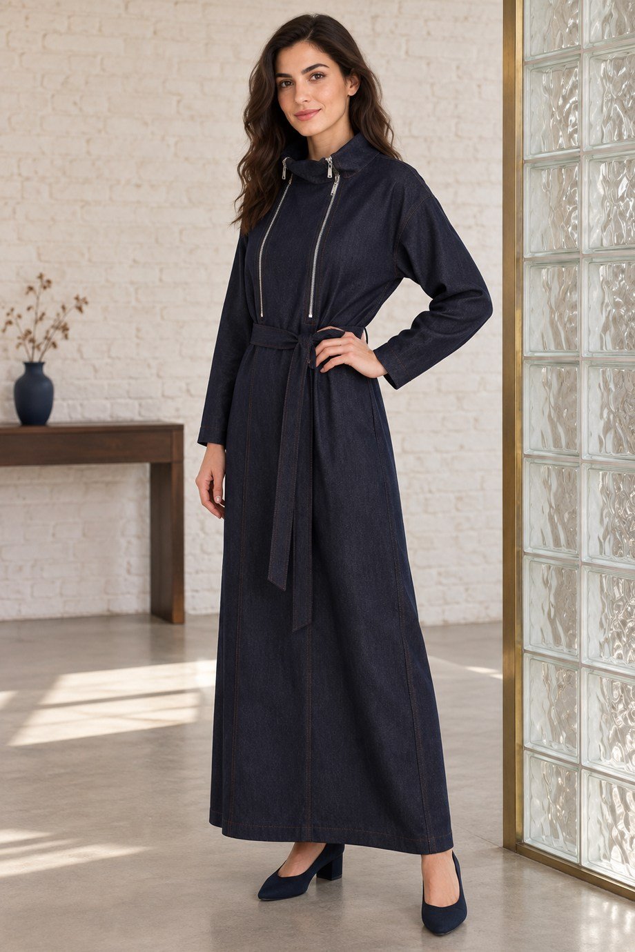 SOUL32475-2K7 SOUL ELBİSE-NAVY
