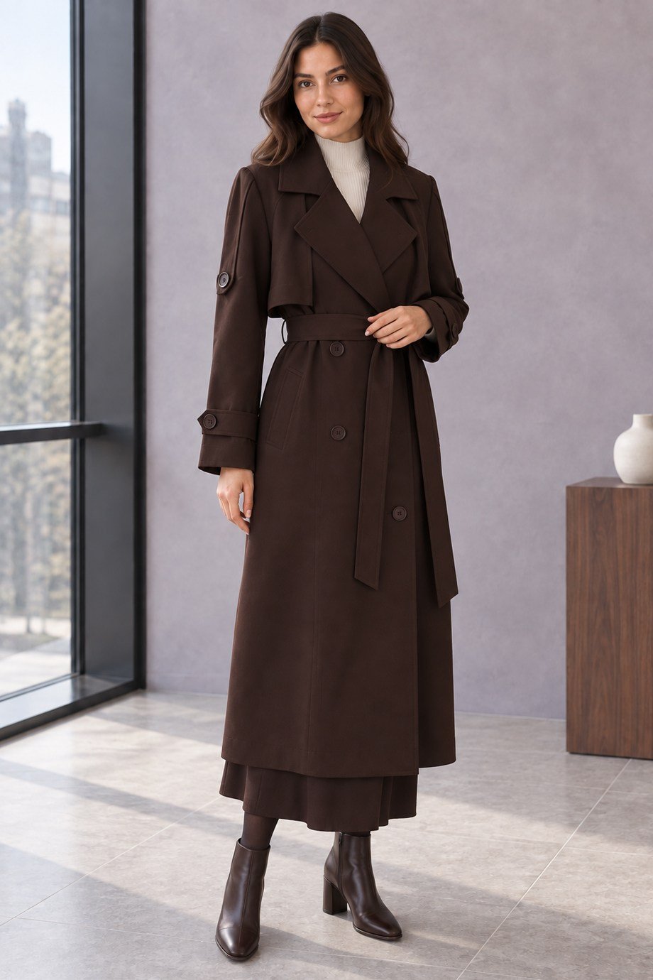 SOUL32553-2K7 SOUL TRENCH-KAHVE