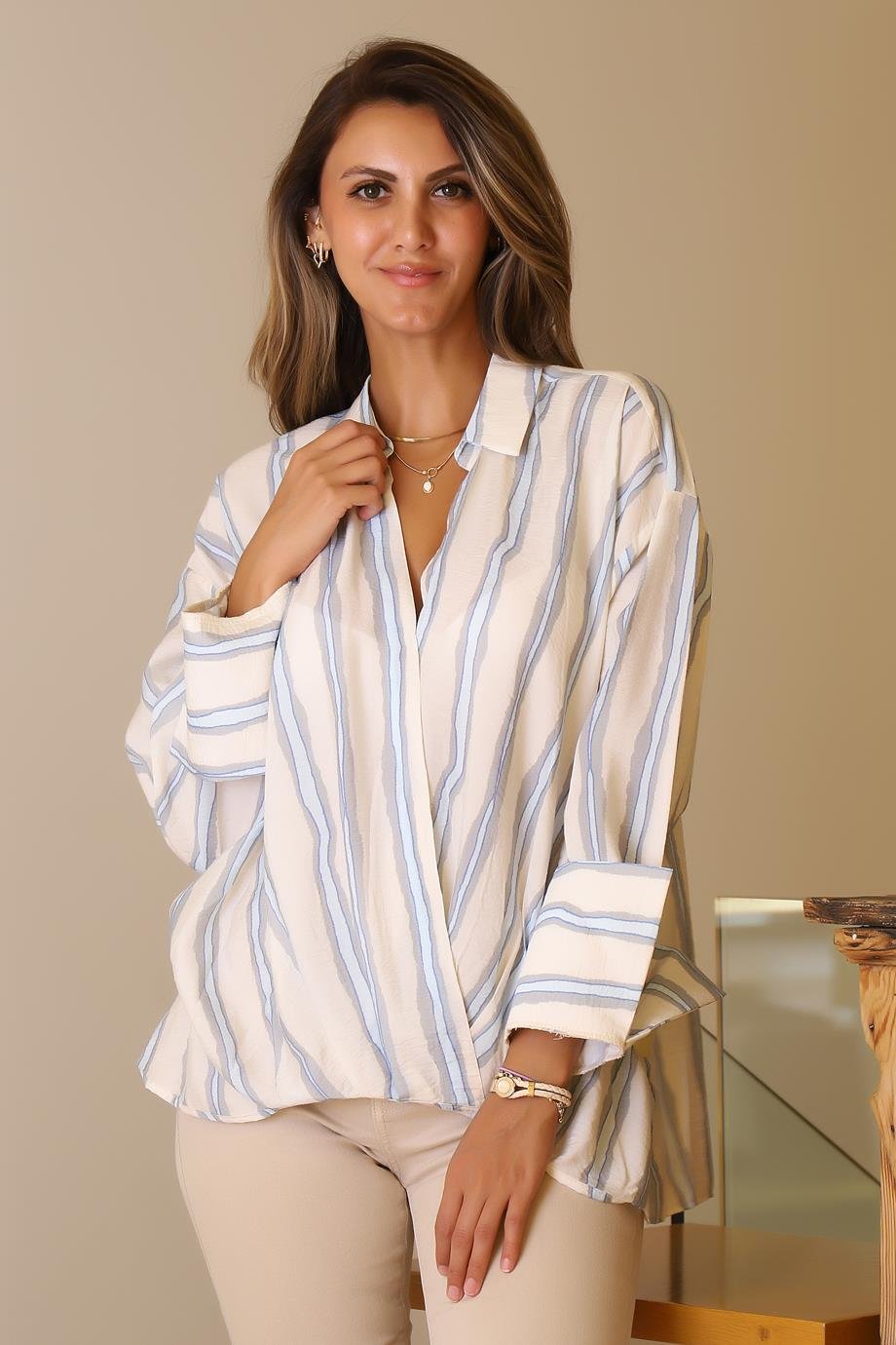 SY COOL7210-2Y5 SY COLL BLUZEKRU MAVİ