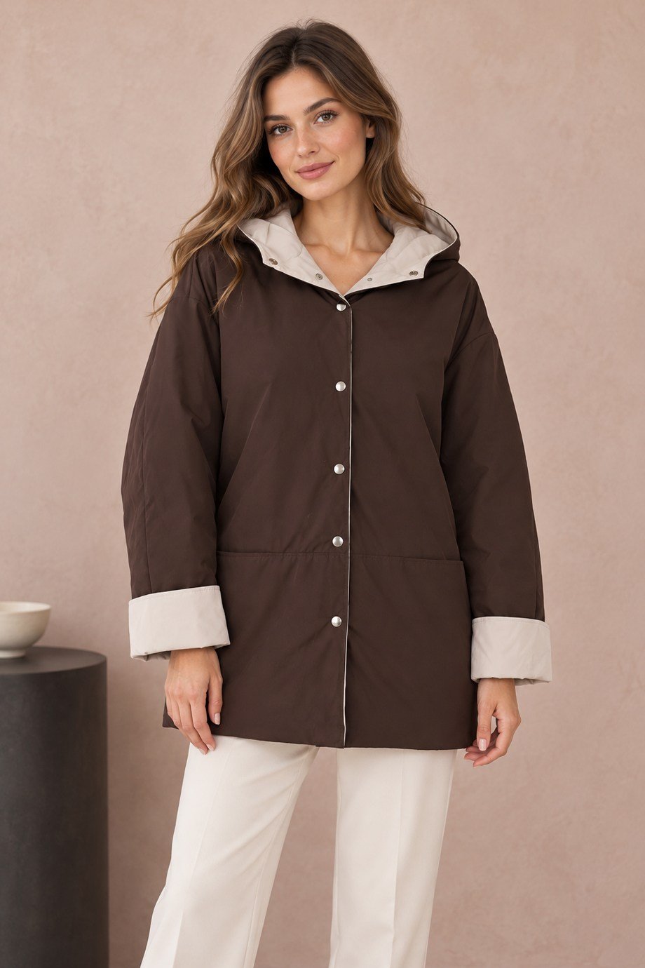 VELA2383-2K7 VELA CEKET-KAHVE