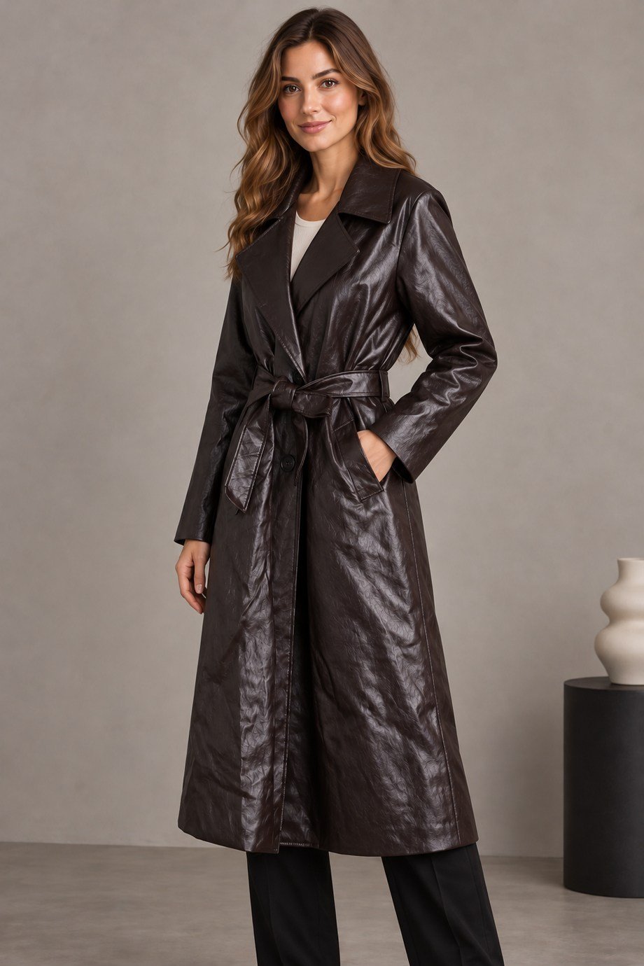 VELA2679-2K7 VELA CEKET-KAHVE