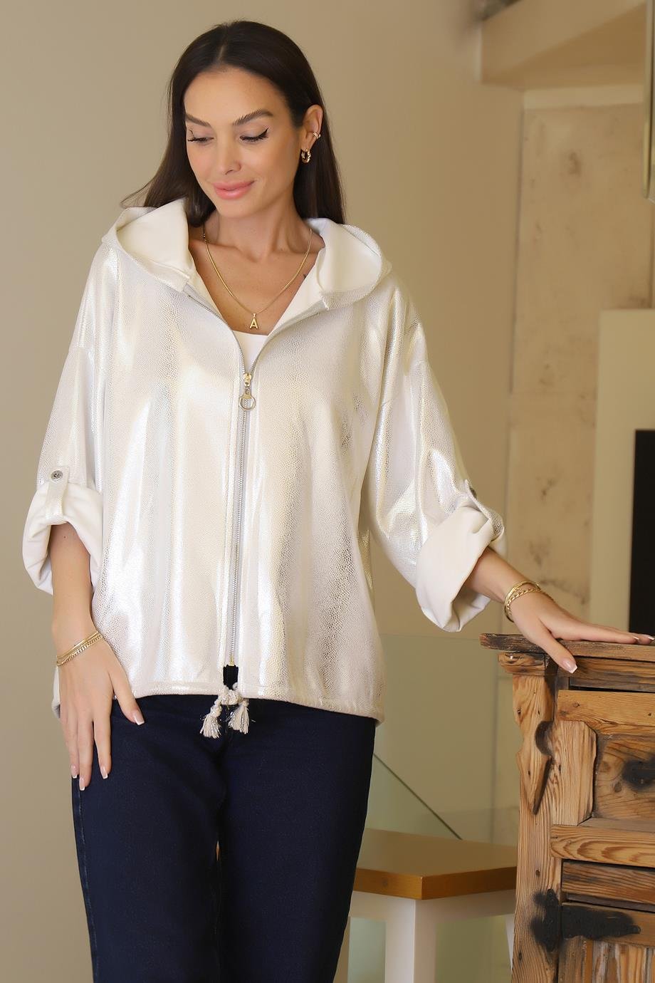 VELA29320-2K6 VELA CEKET-GÜMÜŞ