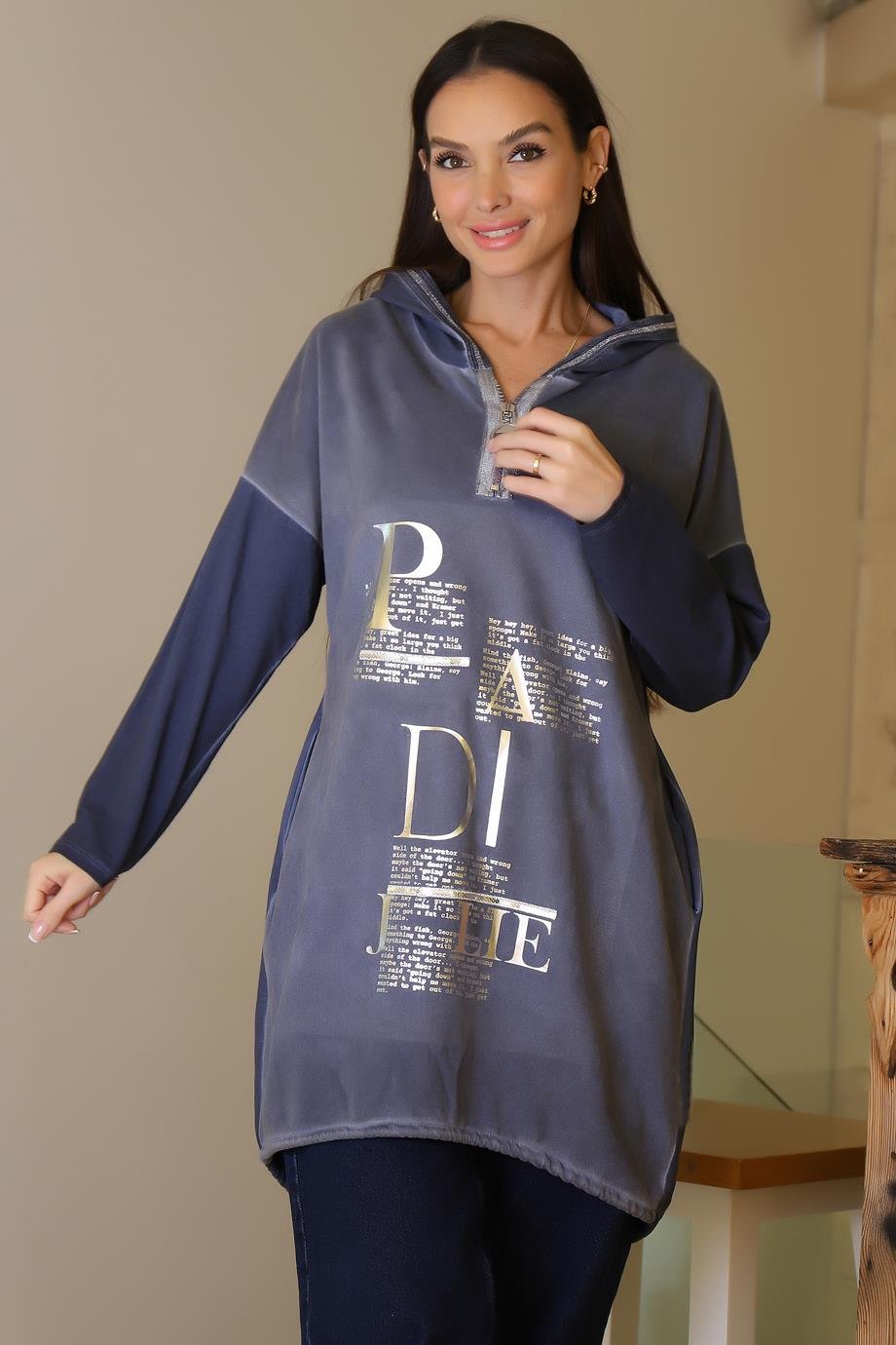 VELA53153-2K6 VELA ELBİSE-İNDİGO